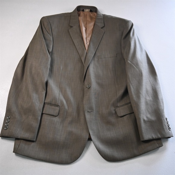 Caravelli 46R 36x29 Tan Green Brown Super 150s 3 Piece Vest Mens Suit - Picture 2 of 12